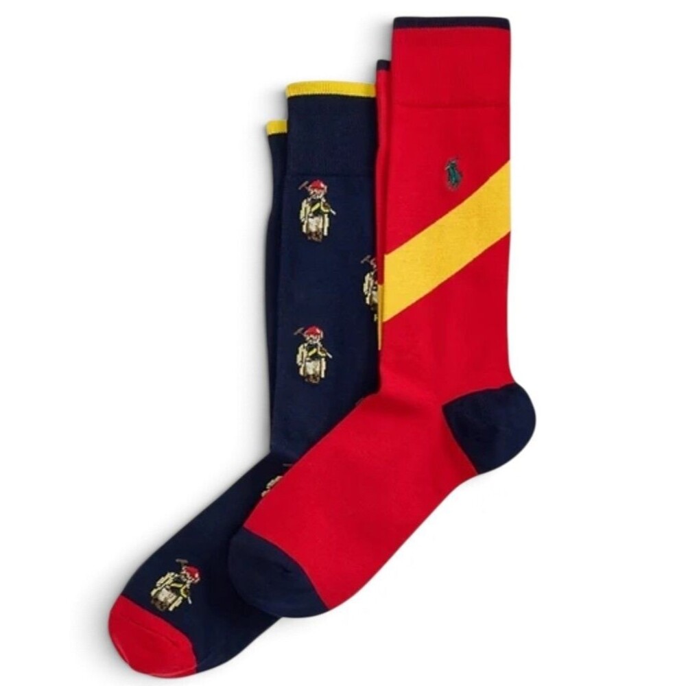NWT NWT Polo Ralph Lauren Men's Polo Bear Equestrian Trouser Sock 2-Pack